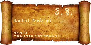Bartal Noémi névjegykártya